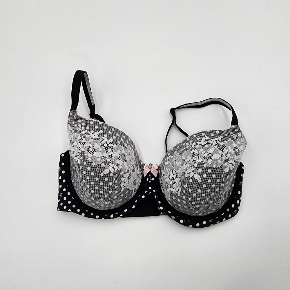 Victoria Secret Lined Perfect Coverage Demi Bra Polka Dot Size 34DD